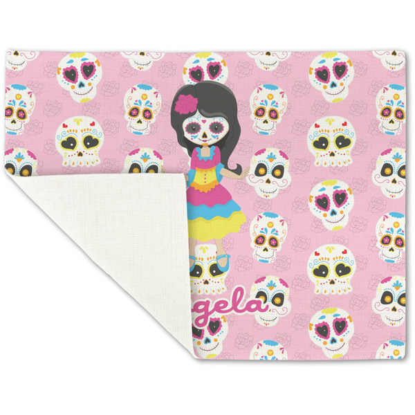 Kids Sugar Skulls Linen Placemat - Folded Corner (single side)