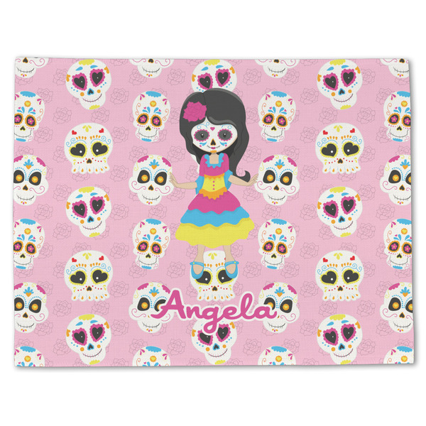 Custom Kids Sugar Skulls Single-Sided Linen Placemat - Single w/ Name or Text
