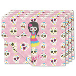 Kids Sugar Skulls Linen Placemat w/ Name or Text