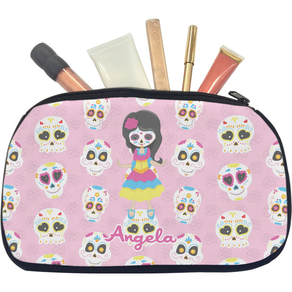 Custom Kids Sugar Skulls Makeup / Cosmetic Bag - Medium (Personalized)