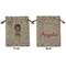 Kids Sugar Skulls Medium Burlap Gift Bag - Front & Back (Personalized)