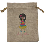Kids Sugar Skulls Medium Burlap Gift Bag - Front (Personalized)