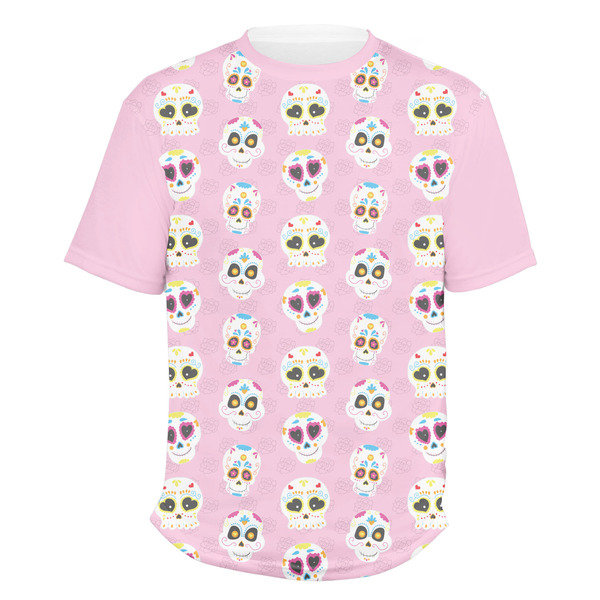 Custom Kids Sugar Skulls Men's Crew T-Shirt - 2X Large