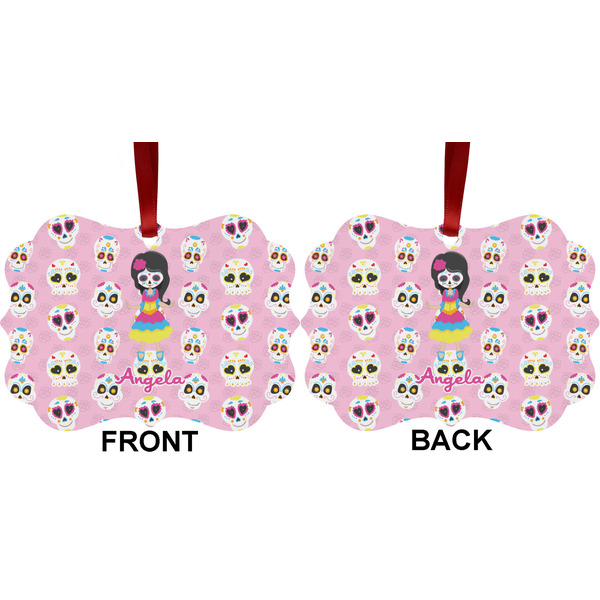 Kids Sugar Skulls Metal Benilux Ornament - Front and Back (APPROVAL)