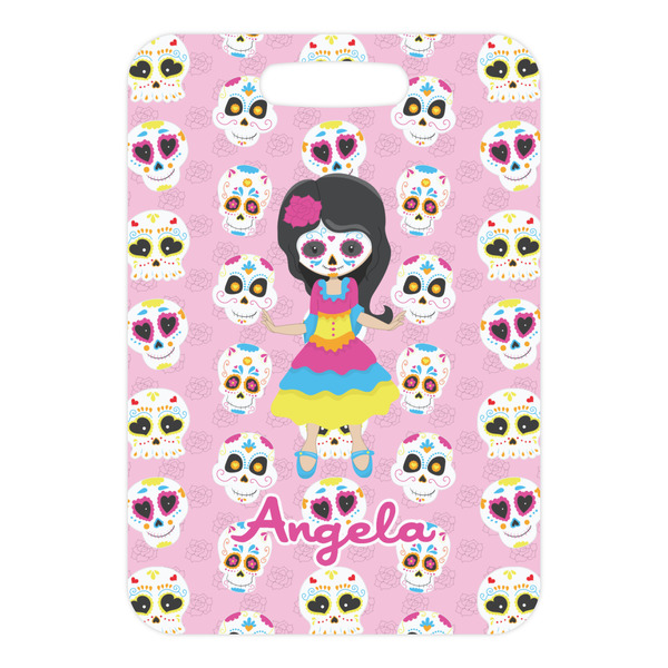 Kids Sugar Skulls Metal Luggage Tag - Front Without Strap