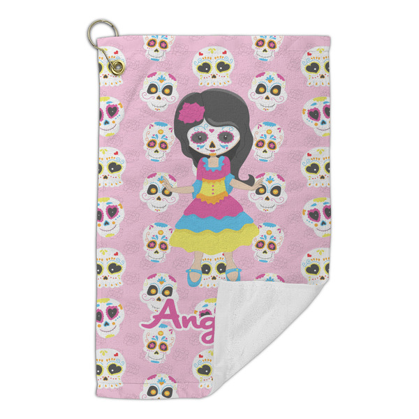 Kids Sugar Skulls Microfiber Golf Towels Small - FRONT FOLDED