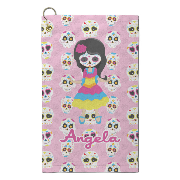 Custom Kids Sugar Skulls Microfiber Golf Towel - Small (Personalized)