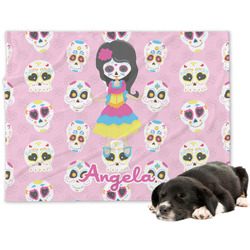 Kids Sugar Skulls Dog Blanket - Regular (Personalized)