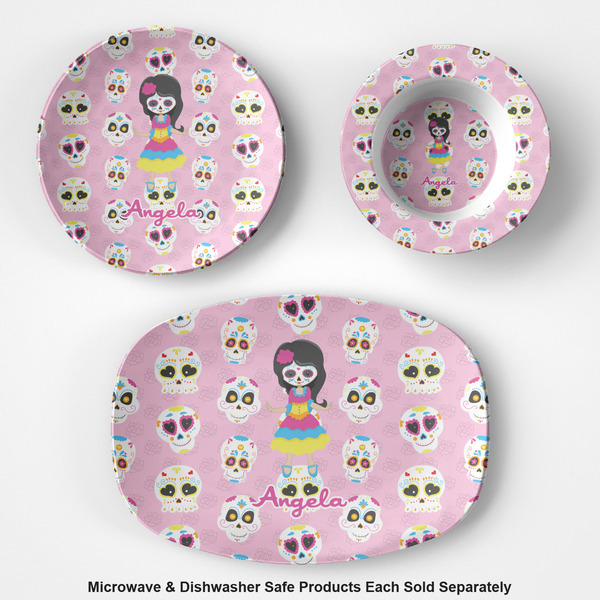 Kids Sugar Skulls Microwave & Dishwasher Safe CP Plastic Dishware - Group