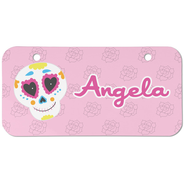 Kids Sugar Skulls Mini Bicycle License Plate - Two Holes