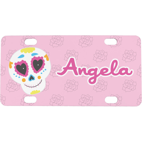 Custom Kids Sugar Skulls Mini / Bicycle License Plate (4 Holes) (Personalized)