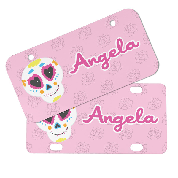 Kids Sugar Skulls Mini License Plates - MAIN (4 and 2 Holes)