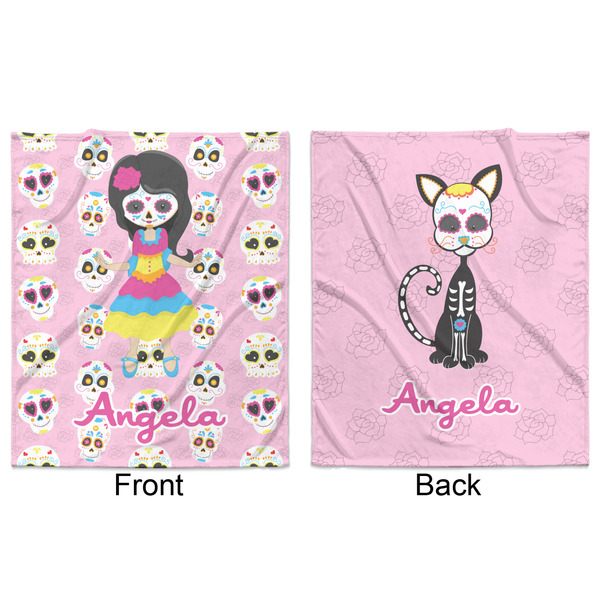 Kids Sugar Skulls Minky Blanket - 50"x60" - Double Sided - Front & Back