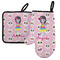 Kids Sugar Skulls Left Oven Mitt & Pot Holder Set w/ Name or Text
