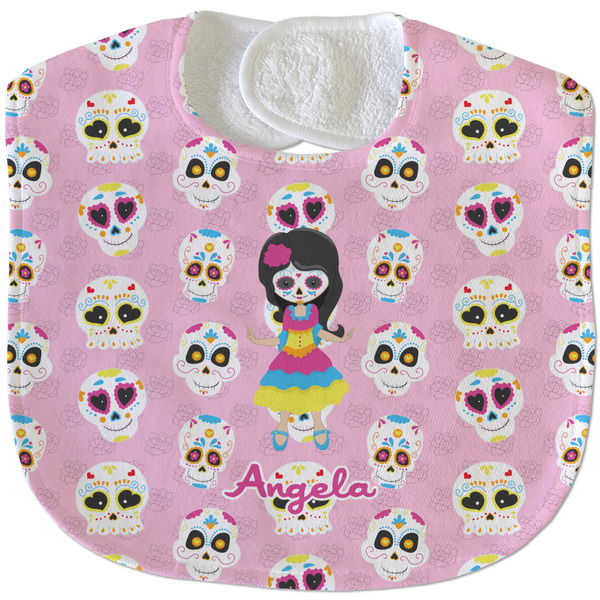 Kids Sugar Skulls New Baby Bib - Closed and Folded