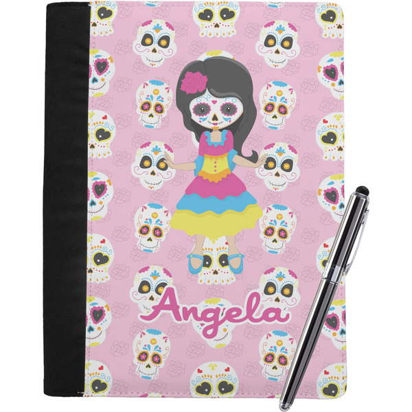 Custom Kids Sugar Skulls Notebook Padfolio - Large w/ Name or Text
