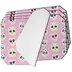Kids Sugar Skulls Dining Table Mat - Octagon - Set of 4 (Single-Sided) w/ Name or Text