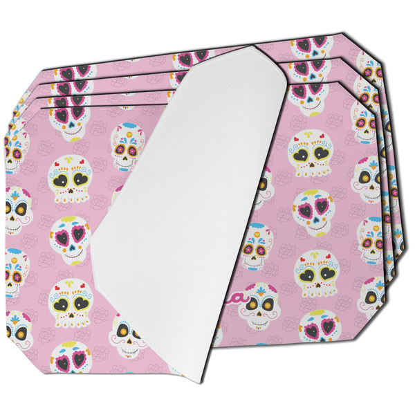Custom Kids Sugar Skulls Dining Table Mat - Octagon - Set of 4 (Single-Sided) w/ Name or Text