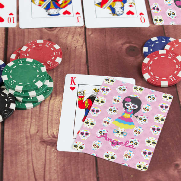 Kids Sugar Skulls On Table with Poker Chips