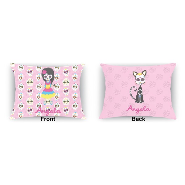 Kids Sugar Skulls  Outdoor Rectangular Throw Pillow (Front and Back)