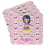 Kids Sugar Skulls Paper Coasters w/ Name or Text