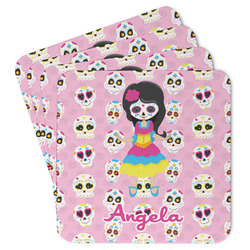 Kids Sugar Skulls Paper Coasters w/ Name or Text