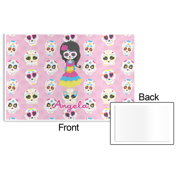 Kids Sugar Skulls Disposable Paper Placemat - Front & Back