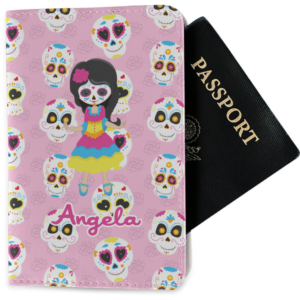 Custom Kids Sugar Skulls Passport Holder - Fabric (Personalized)