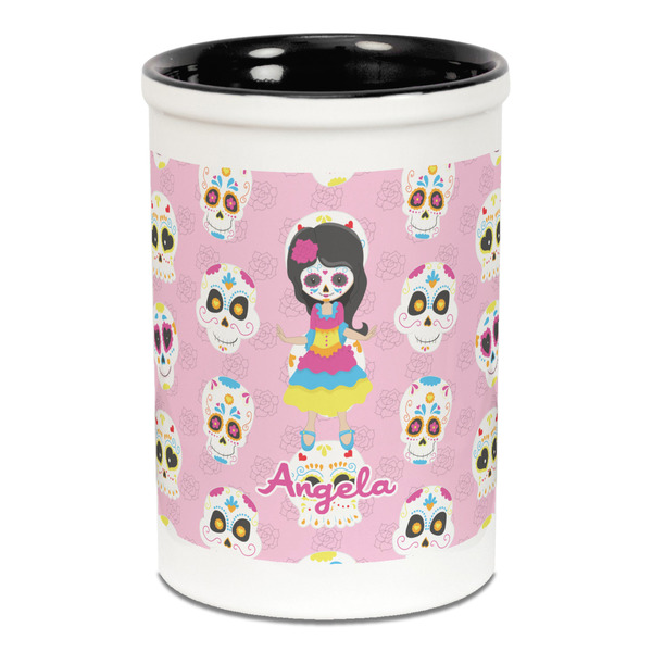 Kids Sugar Skulls Pencil Holder - Black