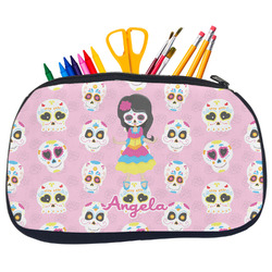 Kids Sugar Skulls Neoprene Pencil Case - Medium w/ Name or Text