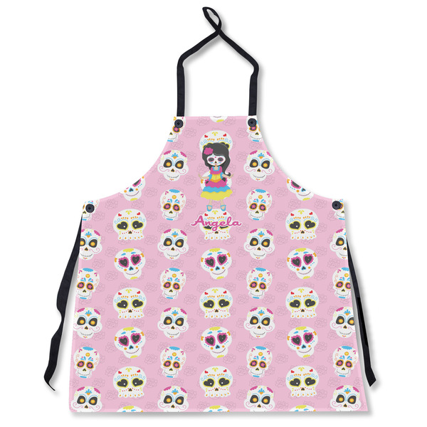 Custom Kids Sugar Skulls Apron Without Pockets w/ Name or Text