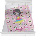 Kids Sugar Skulls Minky Blanket - Toddler / Throw - 60"x50" - Double Sided (Personalized)