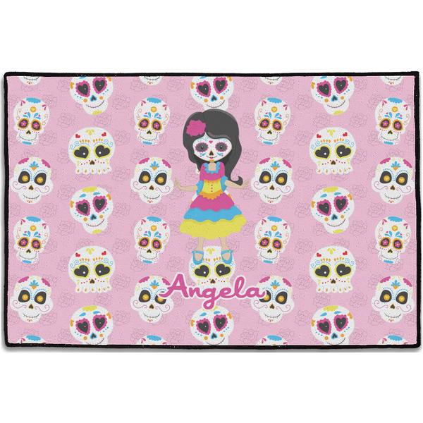 Custom Kids Sugar Skulls Door Mat - 36"x24" (Personalized)
