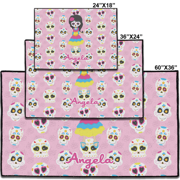 Kids Sugar Skulls Personalized Door Mat - Group Parent IMF