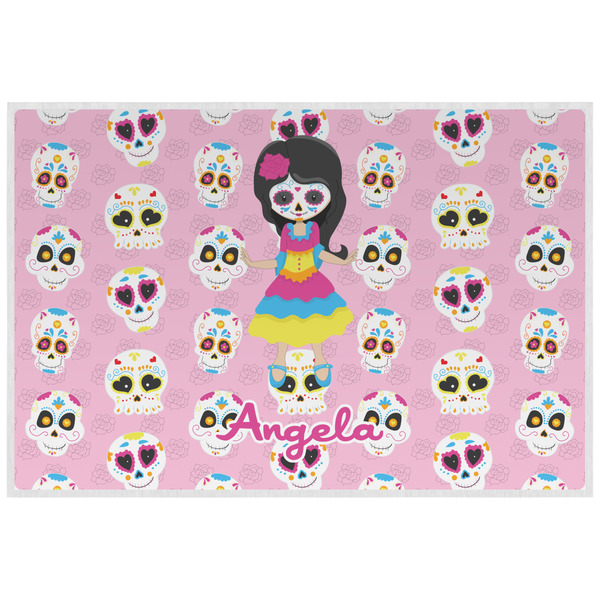 Custom Kids Sugar Skulls Laminated Placemat w/ Name or Text
