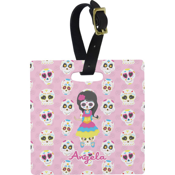 Kids Sugar Skulls Personalized Square Luggage Tag