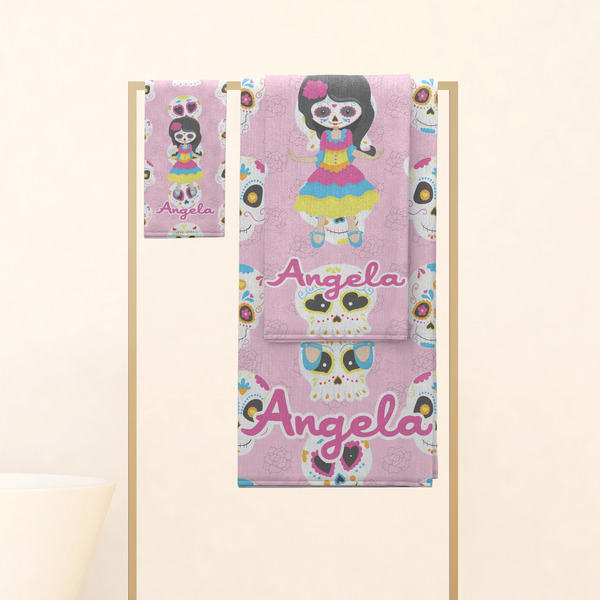 Kids Sugar Skulls Personalized Towel Set