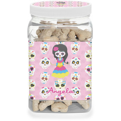 Kids Sugar Skulls Dog Treat Jar (Personalized)