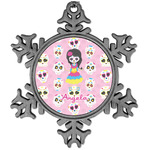 Kids Sugar Skulls Vintage Snowflake Ornament (Personalized)
