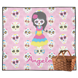 Kids Sugar Skulls Outdoor Picnic Blanket (Personalized)