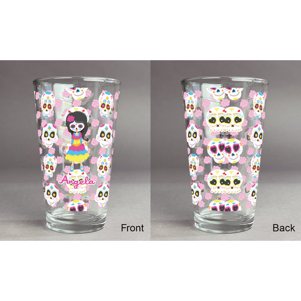 Kids Sugar Skulls Pint Glass - Full Fill w Transparency - Approval