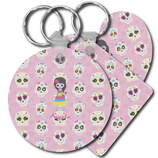 Custom Kids Sugar Skulls Plastic Keychain (Personalized)