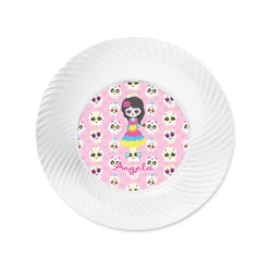 Kids Sugar Skulls Plastic Party Appetizer & Dessert Plates - 6" (Personalized)