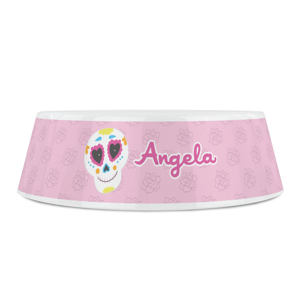 Kids Sugar Skulls Plastic Pet Bowls - Small - FRONT
