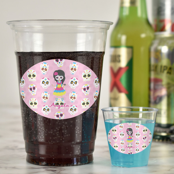 Kids Sugar Skulls Plastic Shot Glasses - In Context