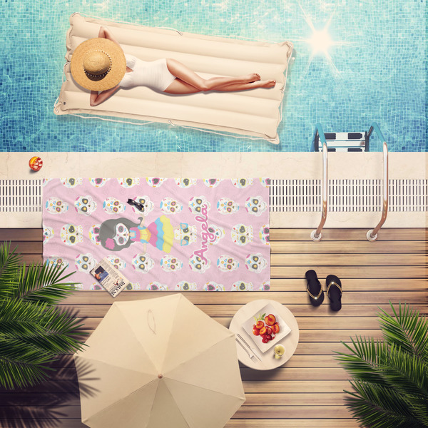 Kids Sugar Skulls Pool Towel Lifestyle