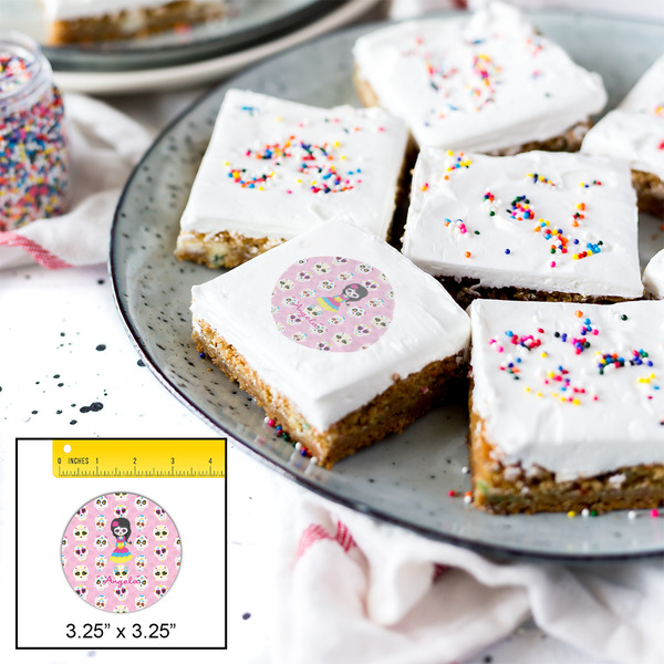 Kids Sugar Skulls Printed Icing Circle - Large - In Context