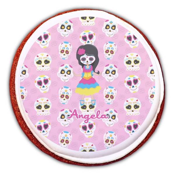 Kids Sugar Skulls Printed Icing Circle - Large - On Cookie