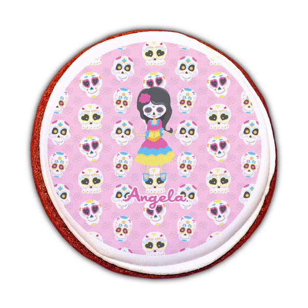 Kids Sugar Skulls Printed Icing Circle - Medium - On Cookie