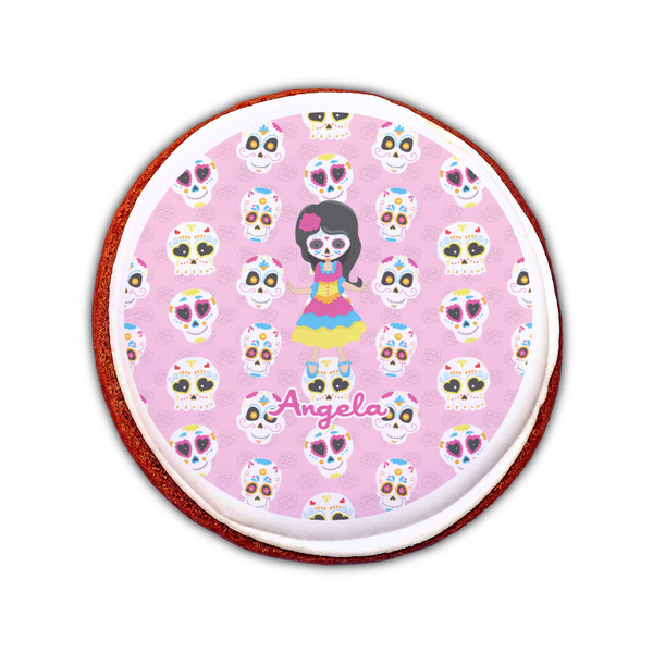 Kids Sugar Skulls Printed Icing Circle - Small - On Cookie